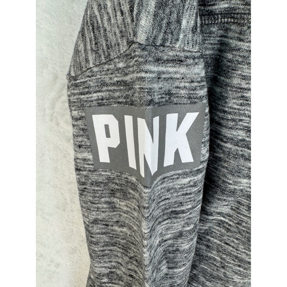 PINK Victoria's Secret Cowl Neck Hoodie Marled Grey Logo Sweatshirt XS - Picture 7 of 7